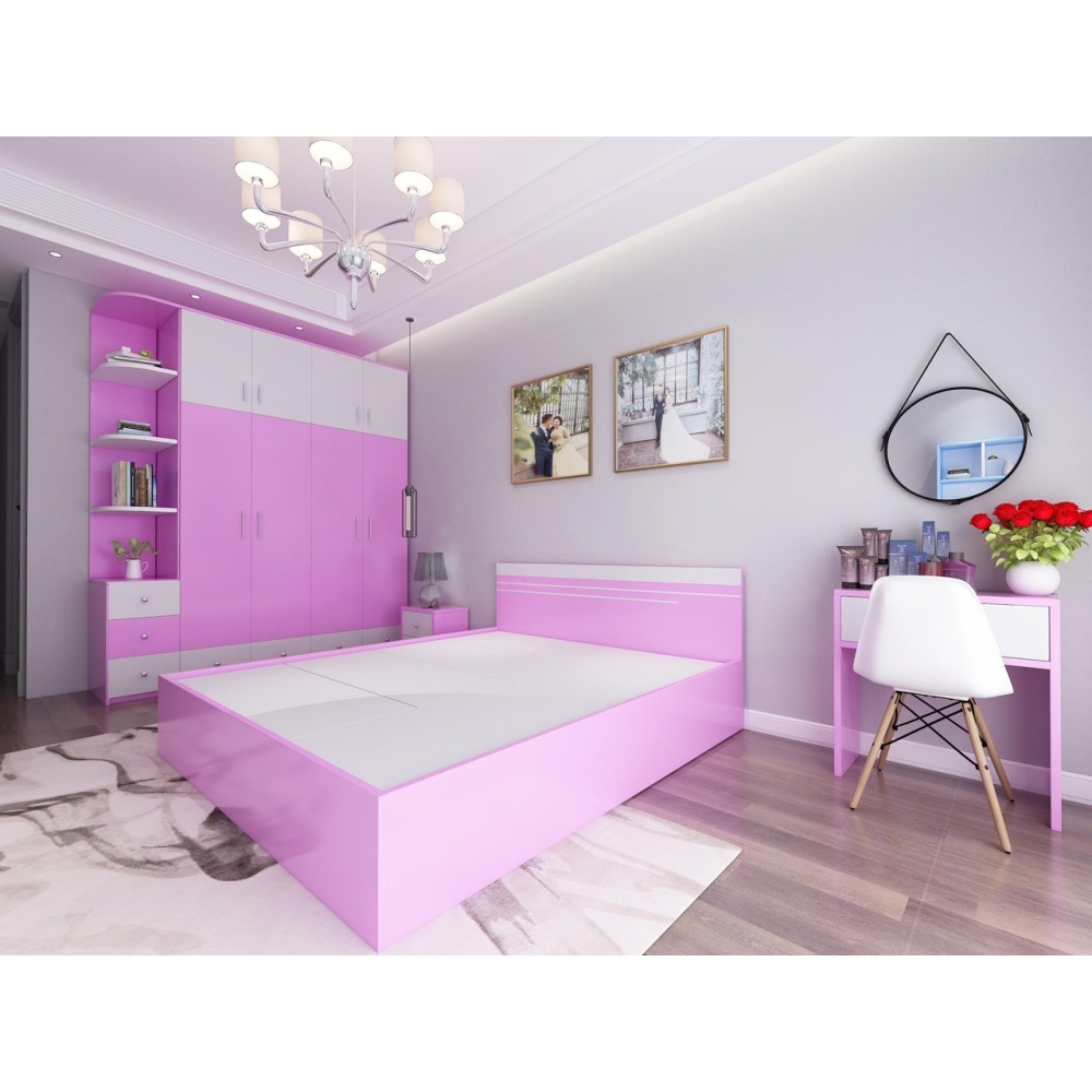 Bộ nội thất nhựa Vinco Hồng