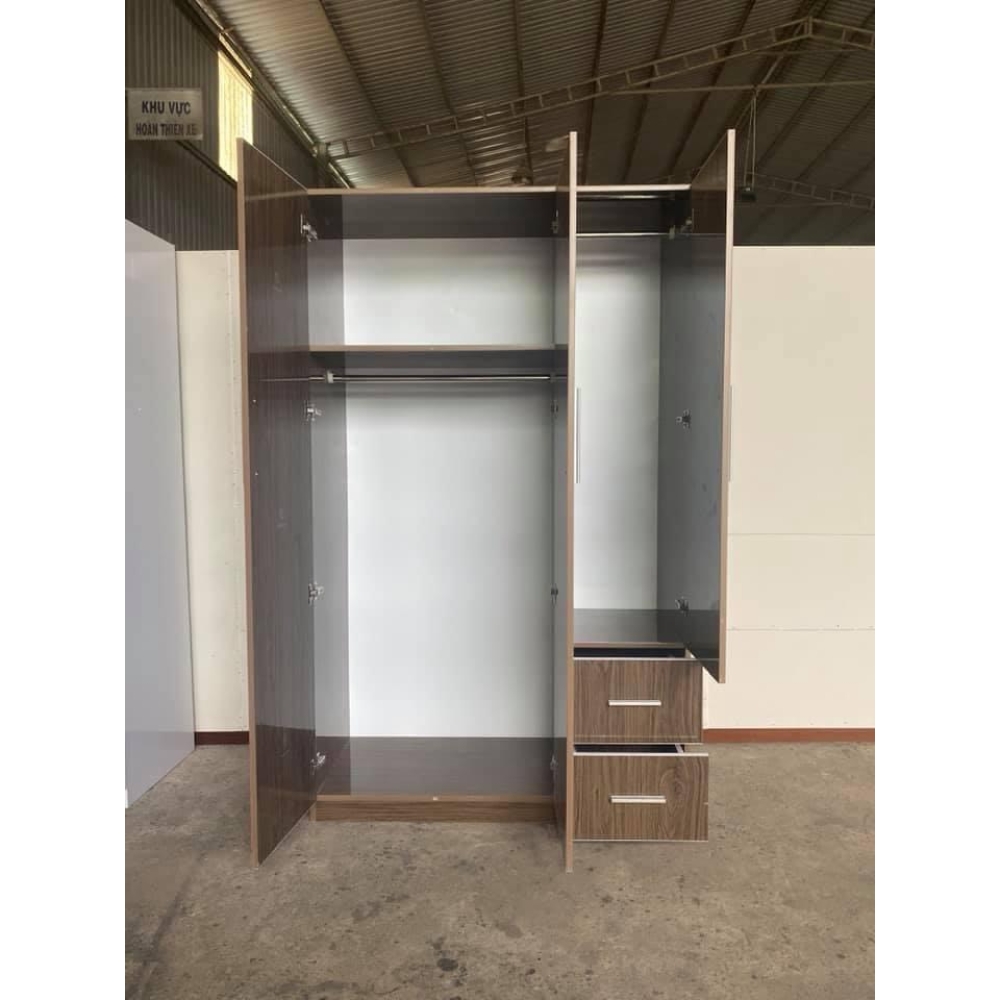 Tủ nhựa Vinco Plastic 3 Cánh Màu Gỗ Cánh Gián