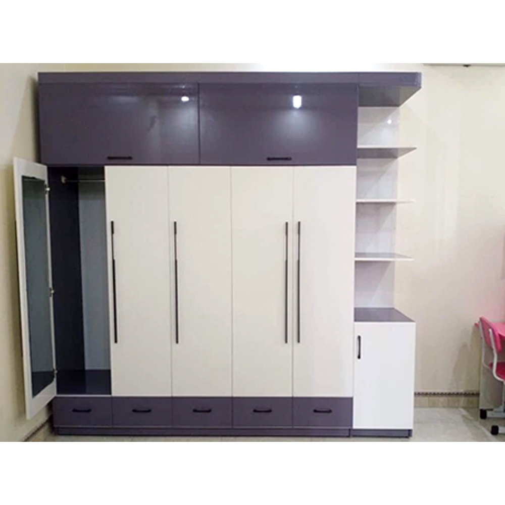 Tủ nhựa 6 cánh Vinco Plastic Trắng Tím 