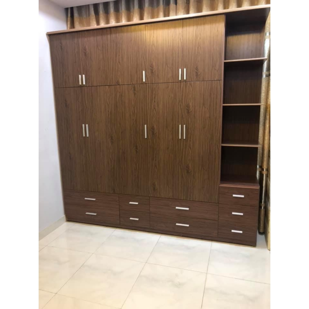 Tủ nhựa Đài Loan 6 Cánh - Màu Gỗ 