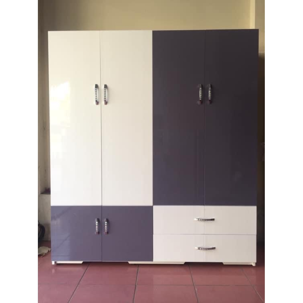 Tủ nhựa 4 cánh Vinco Plastic Trắng Phối Tím