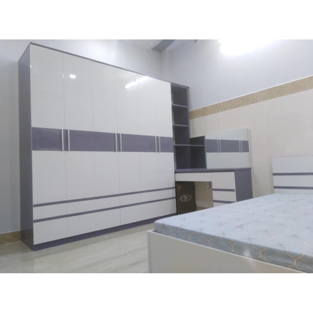 Tủ nhựa 6 cánh Vinco Plastic Trắng Tím Nhạt
