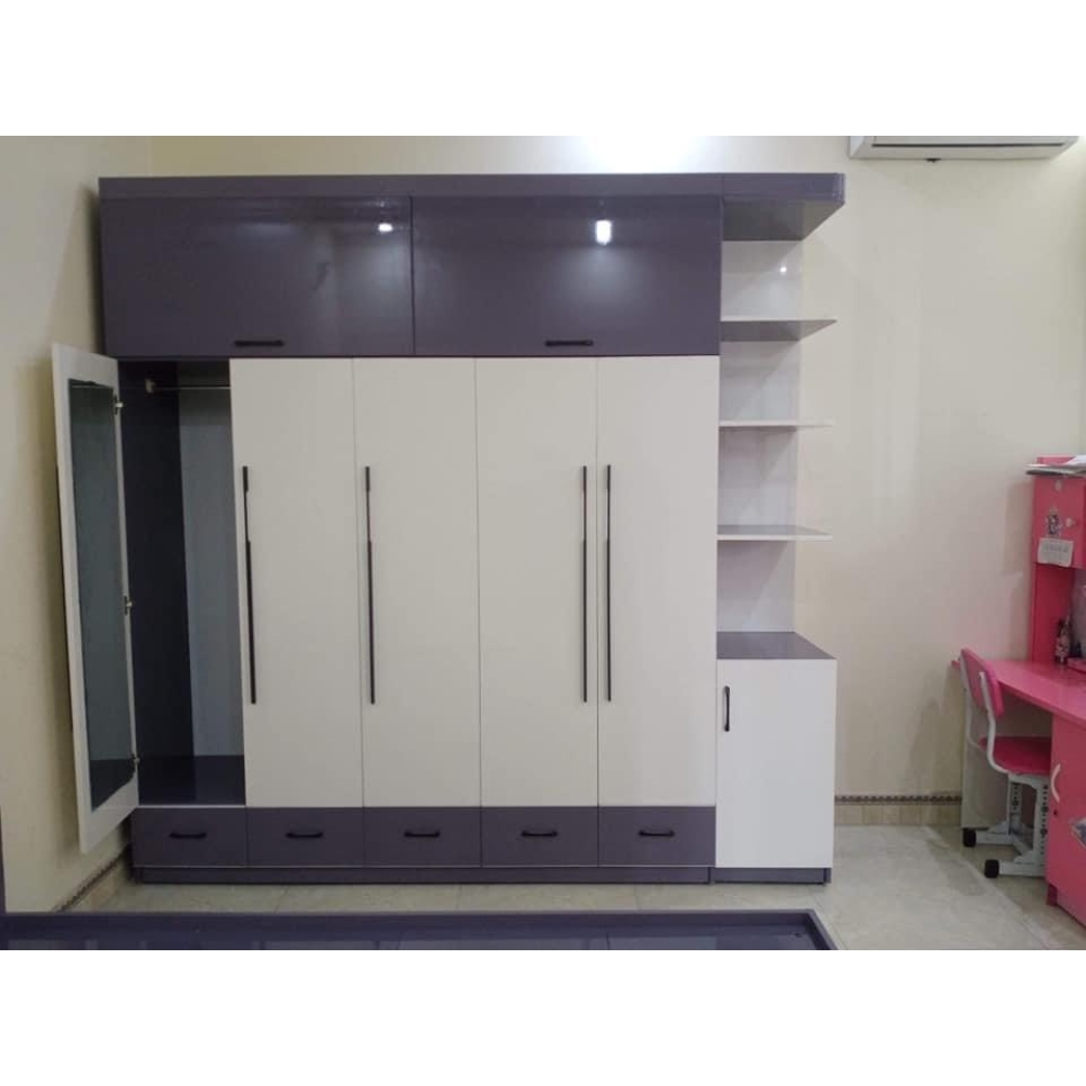 Tủ nhựa 6 cánh Vinco Plastic Trắng Tím 